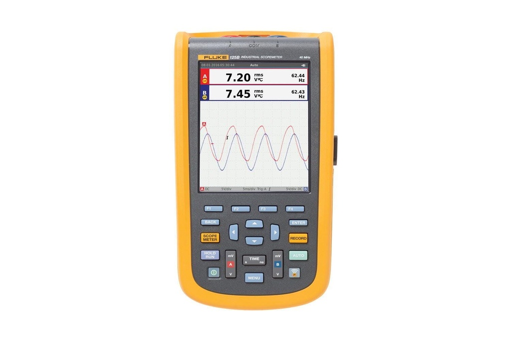 Fluke 125B Industrial ScopeMeter® Hand-Held Oscilloscope (40 MHz), North America version