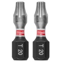 Milwaukee 48-32-4414 SHOCKWAVE™ Impact Duty 1" TORX® T20 Insert Bits (2 PK)