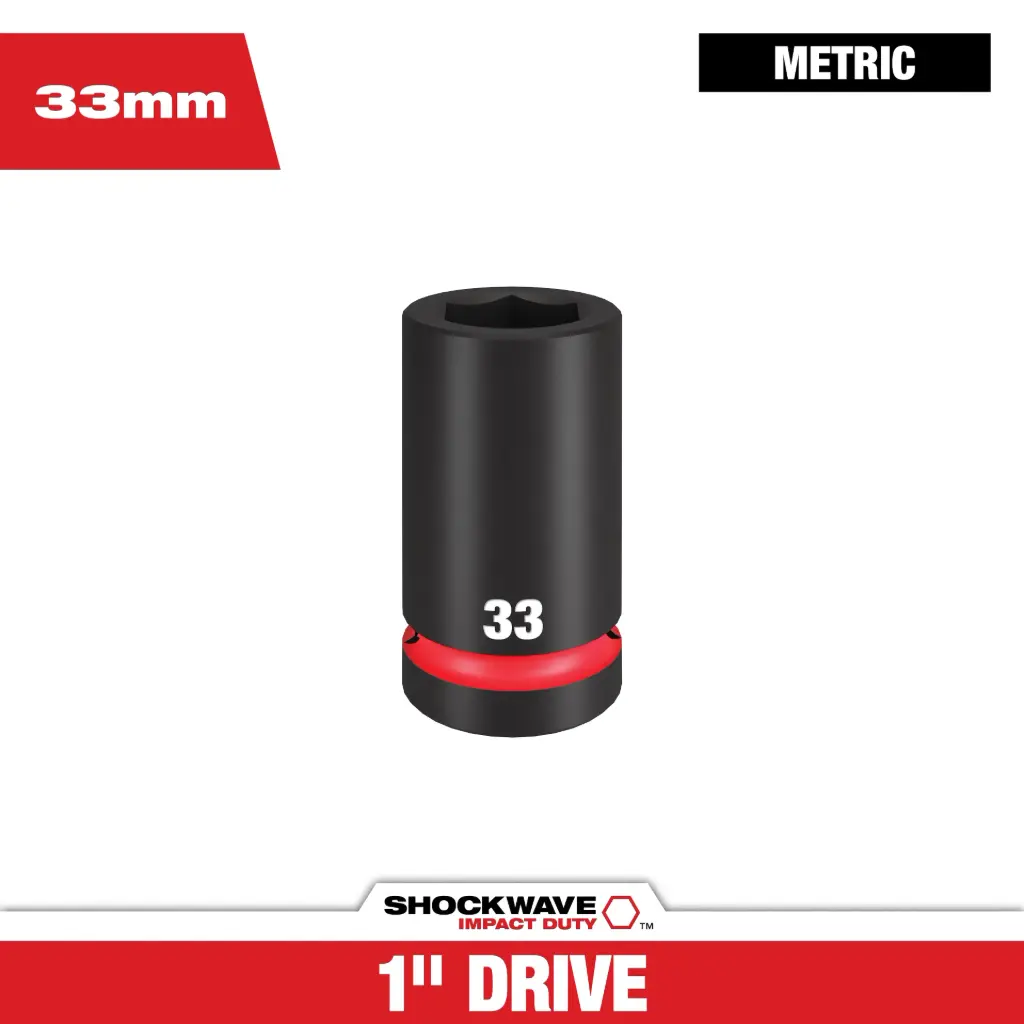 Milwaukee 49-66-6627 SHOCKWAVE™ Impact Duty 1" Drive 33mm Deep 6 Point Socket