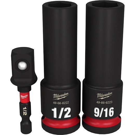 Milwaukee 49-66-4485 3PC SHOCKWAVE™ Impact Duty 1/2" Drive SAE Deep 6 Point Socket Set