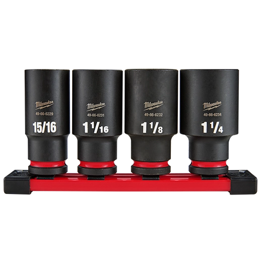 Milwaukee 49-66-7026 4PC SHOCKWAVE™ Impact Duty 1/2" Drive SAE Deep 6 Point Socket Set