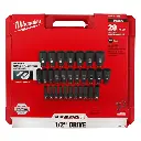 Milwaukee 49-66-7015 29PC SHOCKWAVE™ Impact Duty 1/2" Drive Metric Deep 6 Point Socket Set
