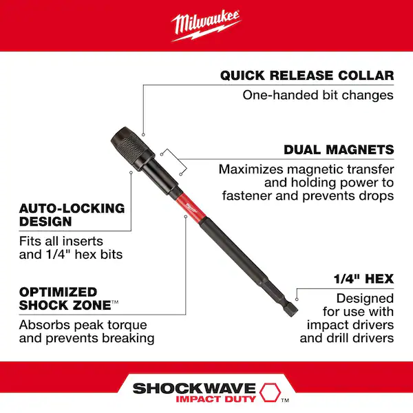 Milwaukee 48-32-4533 SHOCKWAVE™ 12" Impact Locking Bit Holder