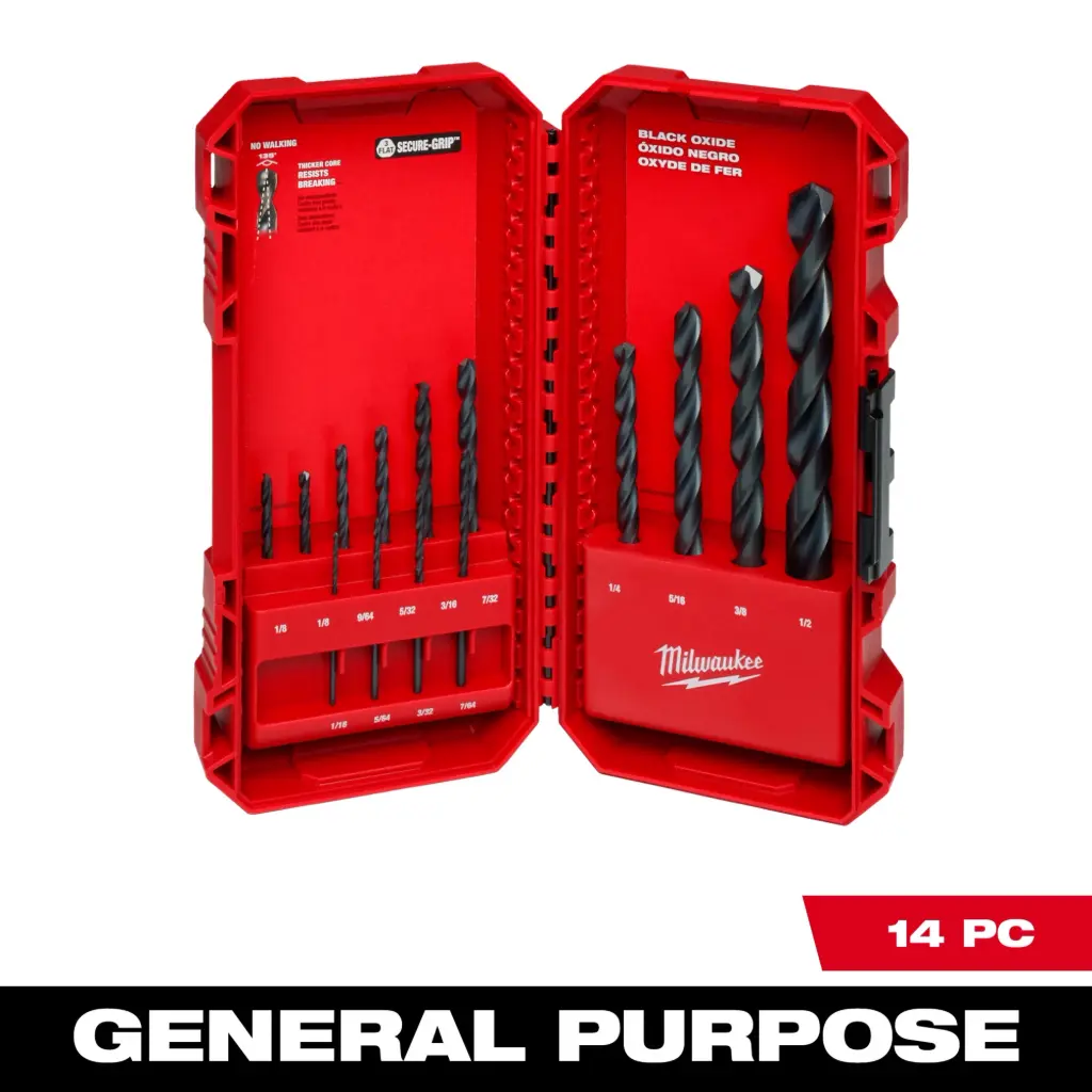 Milwaukee 48-89-2800 14PC THUNDERBOLT® Black Oxide Drill Bit Set