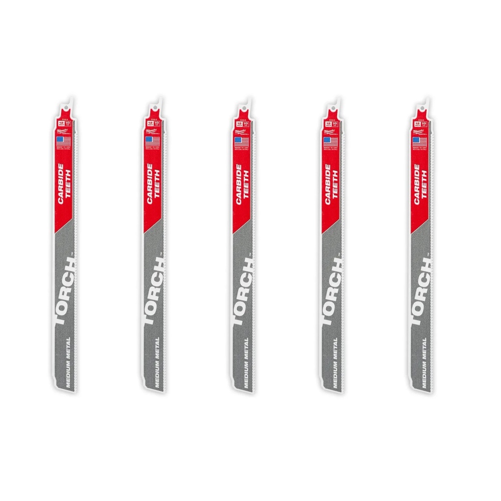 Milwaukee 48-00-5553 12" 10 TPI TORCH™ with Carbide Teeth SAWZALL® Blade for Conduit and Strut (3 PK)