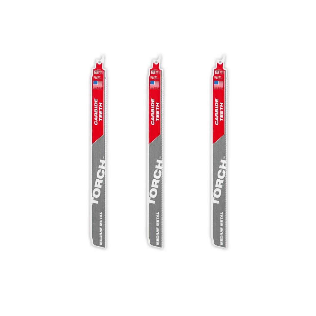 Milwaukee 48-00-5353 12" 10 TPI TORCH™ with Carbide Teeth for Conduit and Strut SAWZALL® Blade (3 PK)