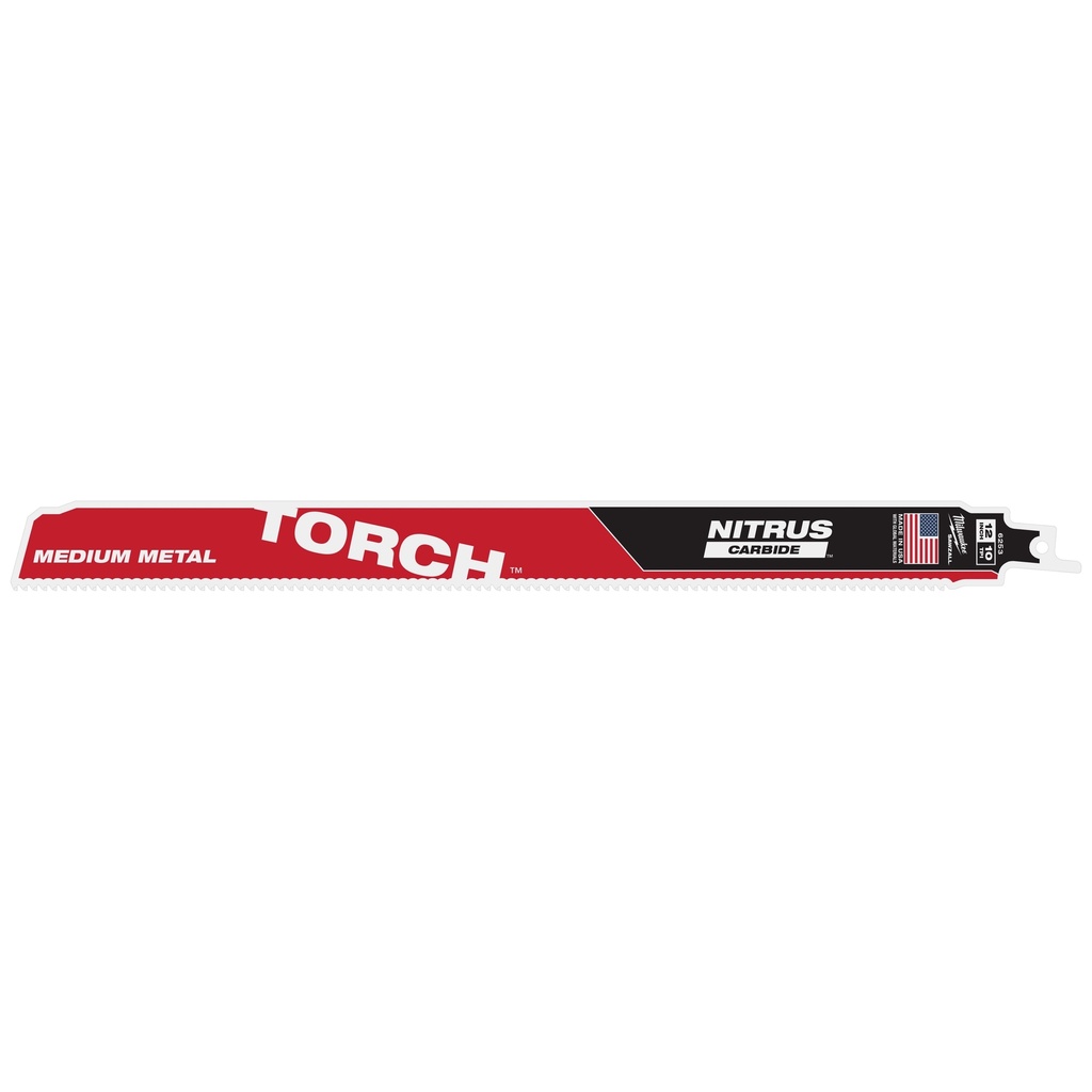 Milwaukee 48-00-6253 12" 10 TPI TORCH™ with NITRUS™ Carbide Teeth SAWZALL® Blade for Conduit and Strut (1 PK)