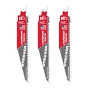 Milwaukee 48-00-5341 6" 6 TPI WRECKER™ with Carbide Teeth SAWZALL® Blade for Multi-Material (3 PK)