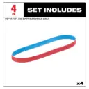 Milwaukee 48-80-9080 1/2” x 18” 80 Grit Bandfile Belts – 4 pack