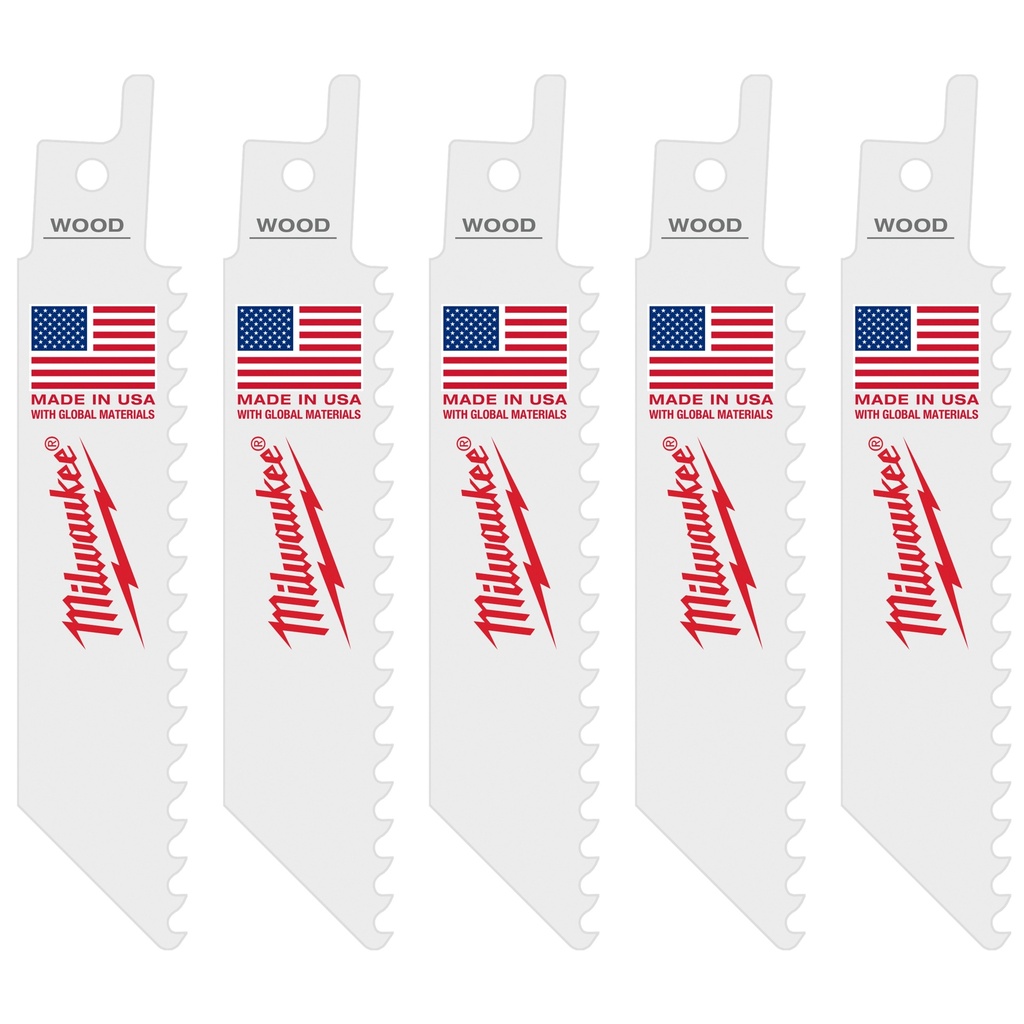 Milwaukee 49-00-5460 4" 6 TPI SAWZALL® Blade for Wood with Nails (5 PK)