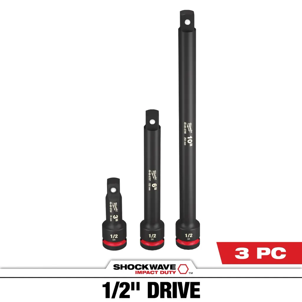 Milwaukee 49-66-6715 3PC SHOCKWAVE™ Impact Duty 1/2" Drive Extension Set