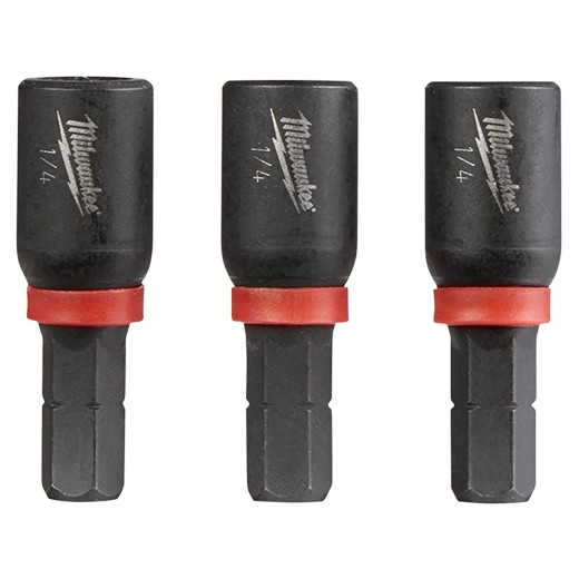 Milwaukee 49-66-4512 SHOCKWAVE™ Impact Duty 1/4" x 1" Insert Magnetic Nut Driver (3 PK)