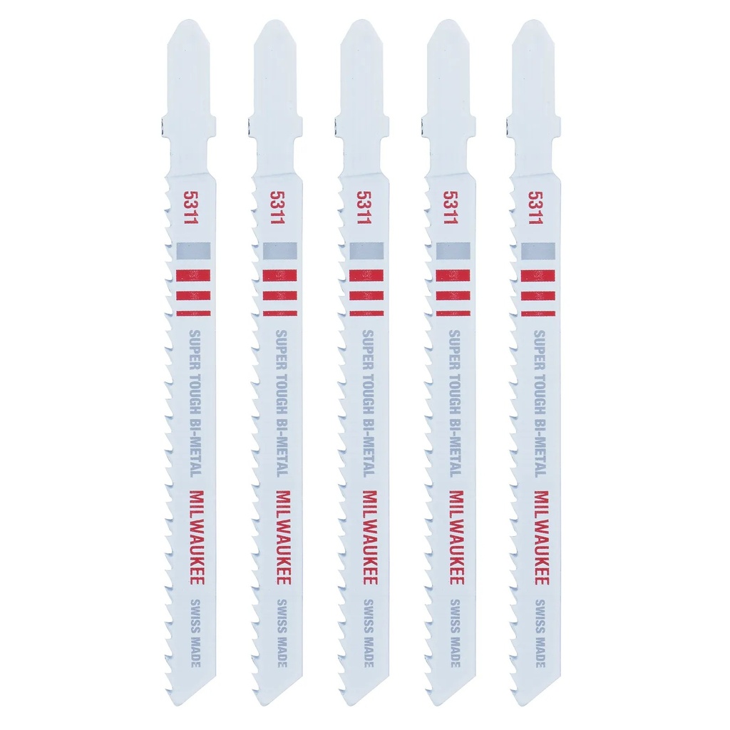 Milwaukee 48-42-5311 4" 10TPI T-Shank Wood Bi-Metal Jig Saw Blade (5 PK)