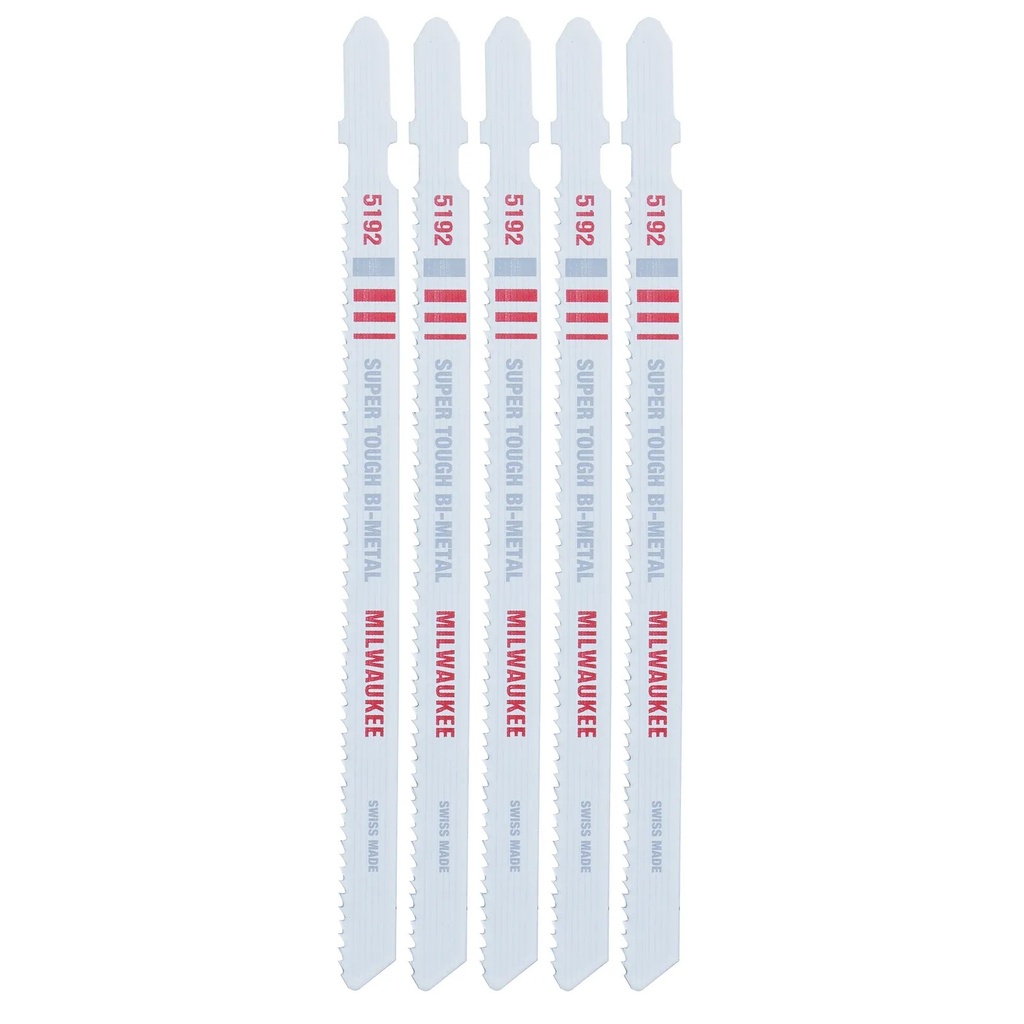 Milwaukee 48-42-5192 5-1/4" 14TPI T-Shank Metal Cutting Bi-Metal Jig Saw Blades (5 PK)