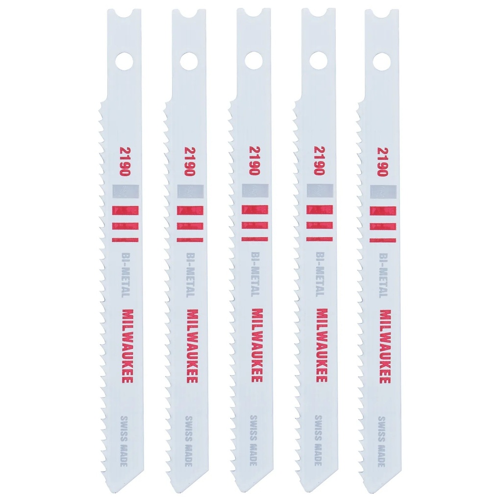 Milwaukee 48-42-2190 3-5/8" 14TPI U-Shank Metal Cutting Bi-Metal Jig Saw Blades (5 PK)