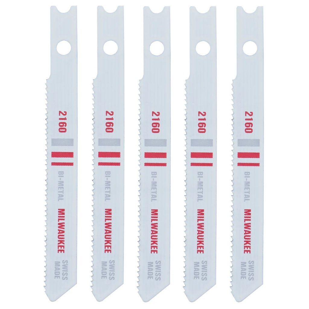 Milwaukee 48-42-2160 2-3/4" 24TPI U-Shank Metal Cutting Bi-Metal Jig Saw Blades (5 PK)