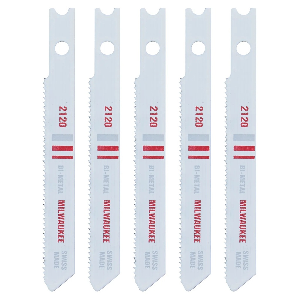 Milwaukee 48-42-2120 2-3/4" 18TPI U-Shank Metal Cutting Bi-Metal Jig Saw Blades (5 PK)