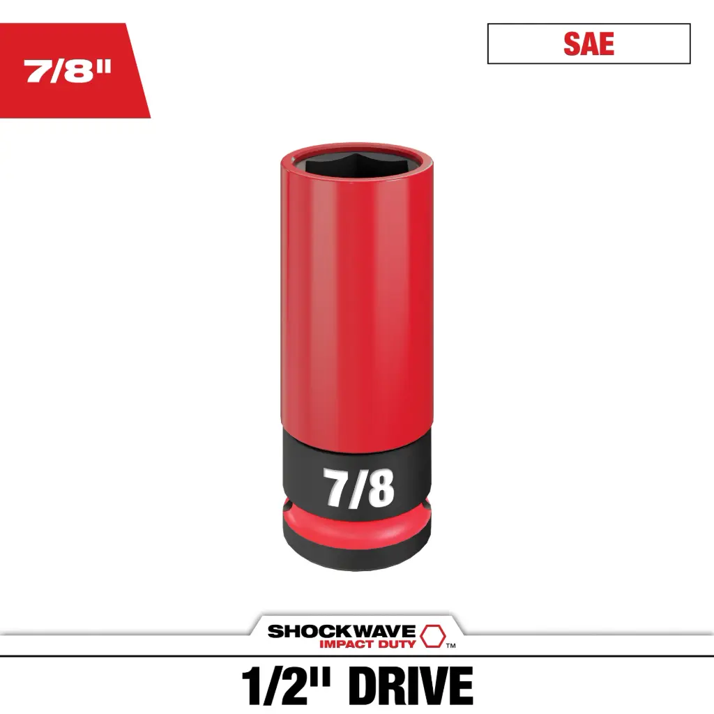 Milwaukee 49-66-7812 SHOCKWAVE™ Impact Duty 1/2" Drive 7/8" SAE Lug Nut Wheel Socket