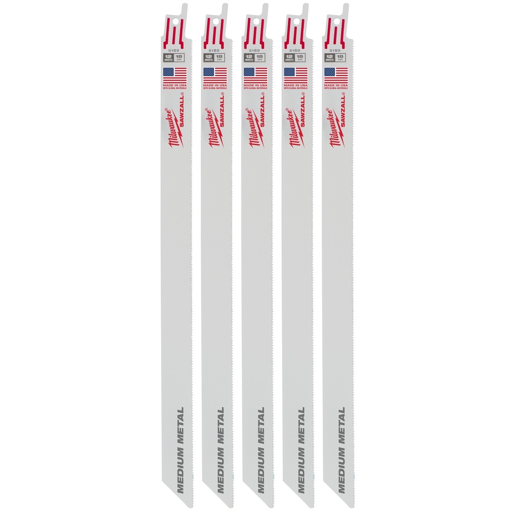 Milwaukee 48-01-7189 12" 18 TPI SAWZALL® Blade for Medium Metal Bulk 100