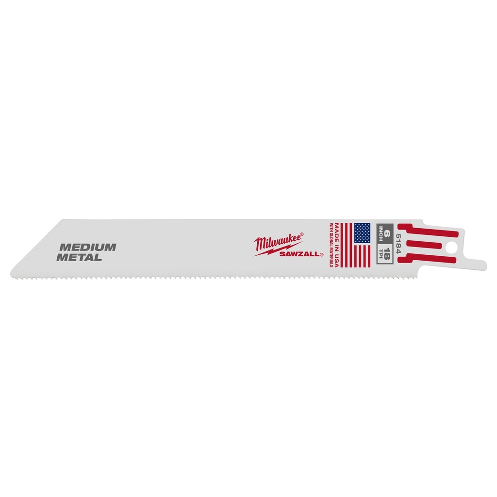Milwaukee 48-01-6184 6" 18 TPI SAWZALL® Blade for Medium Metal (50 PK)