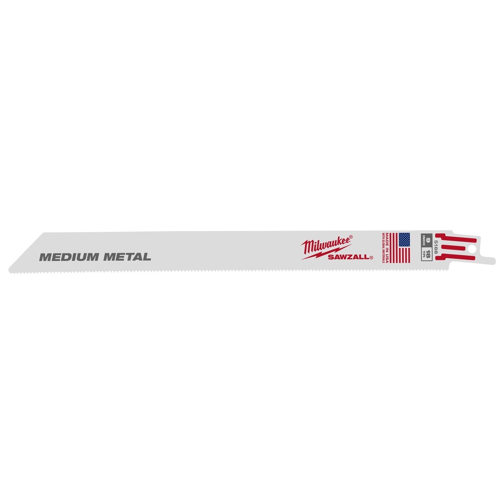 Milwaukee 48-01-2168 9" 18 TPI SAWZALL® Blade for Medium Metal Bulk 10