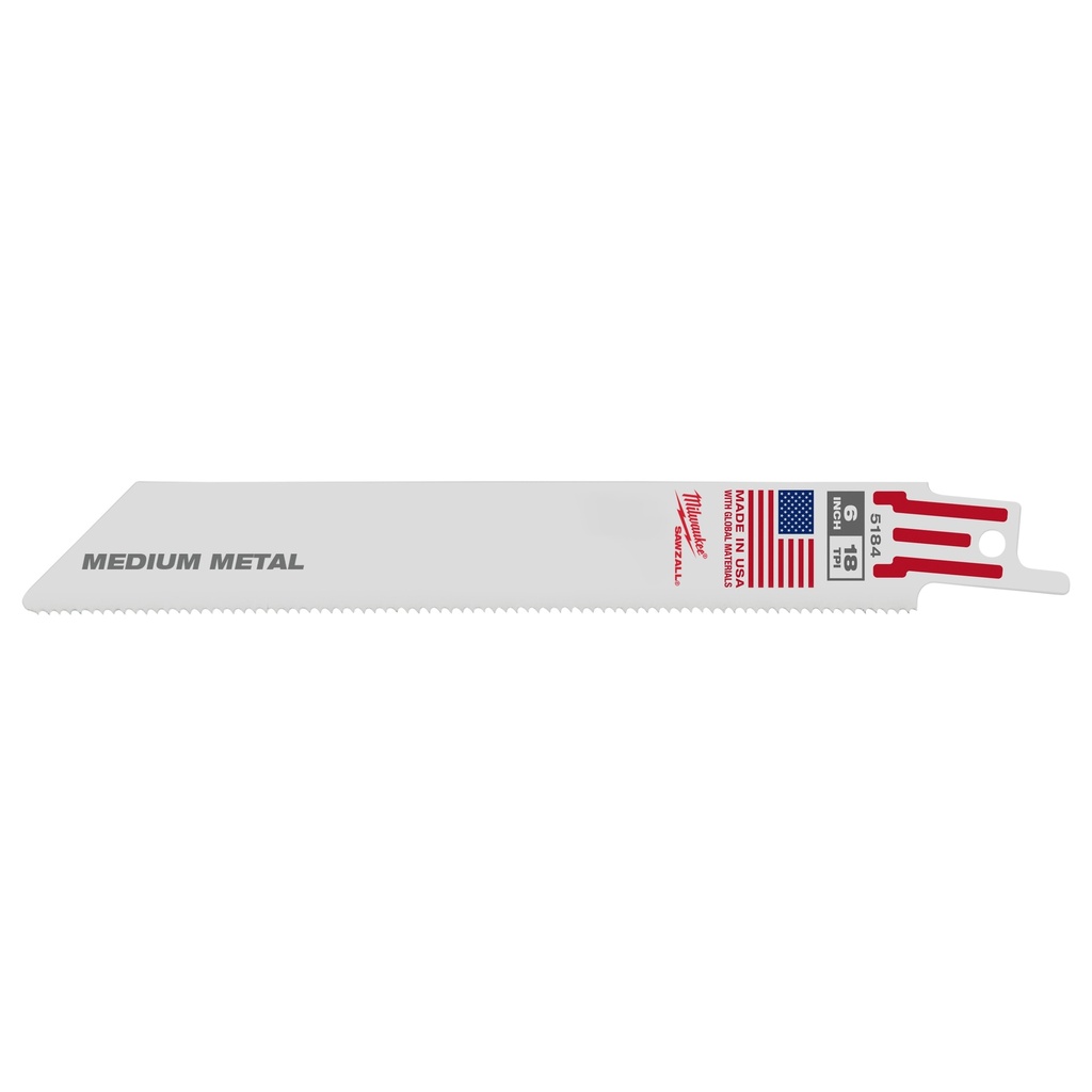 Milwaukee 48-01-2164 6" 18 TPI SAWZALL® Blade for Medium Metal Bulk 10