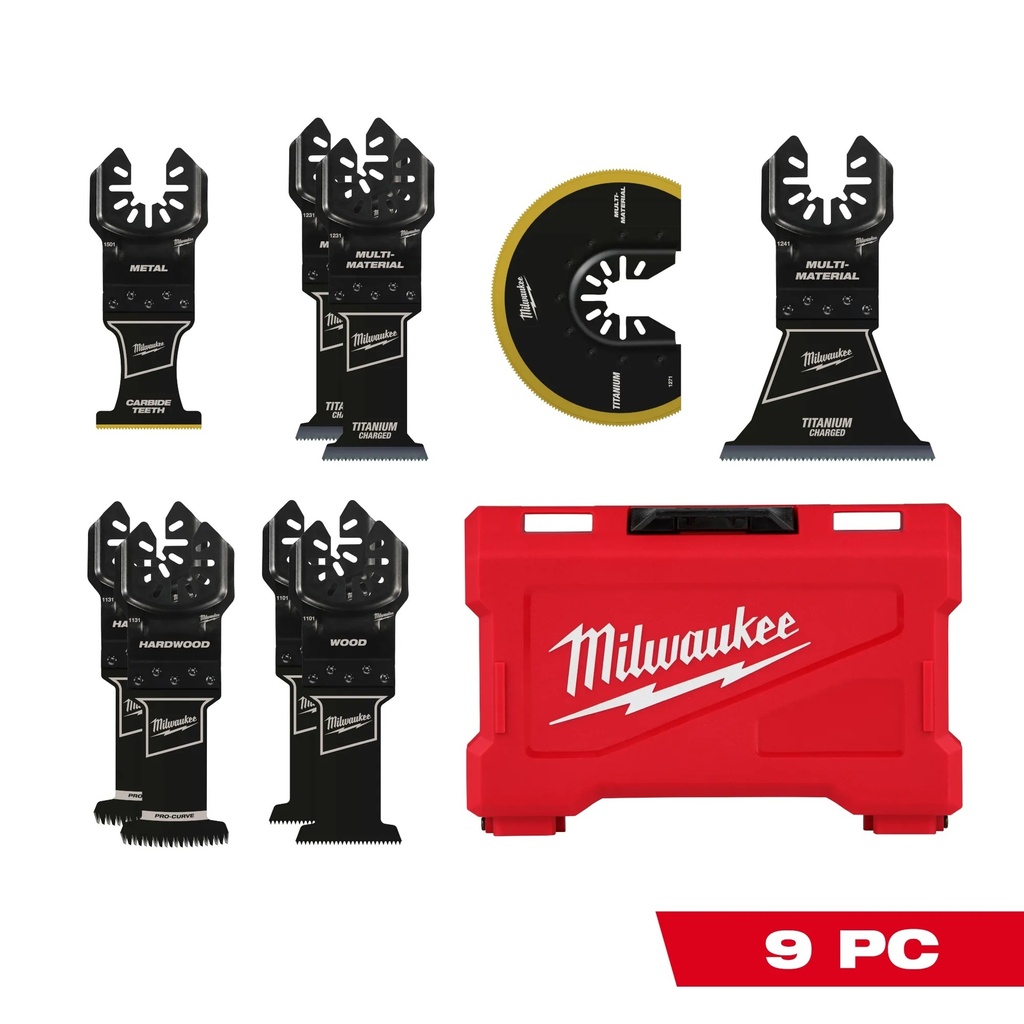 Milwaukee 49-10-9113 9 PC Universal Fit Oscillating Multi-Tool Blade Set