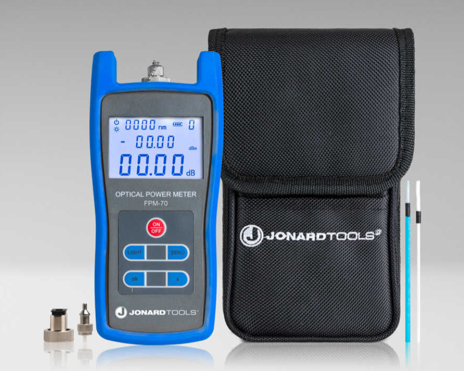 Jonard FPM-70 Fiber Optic Power Meter (-70 to +6 dBm) with FC/SC/LC Adapters