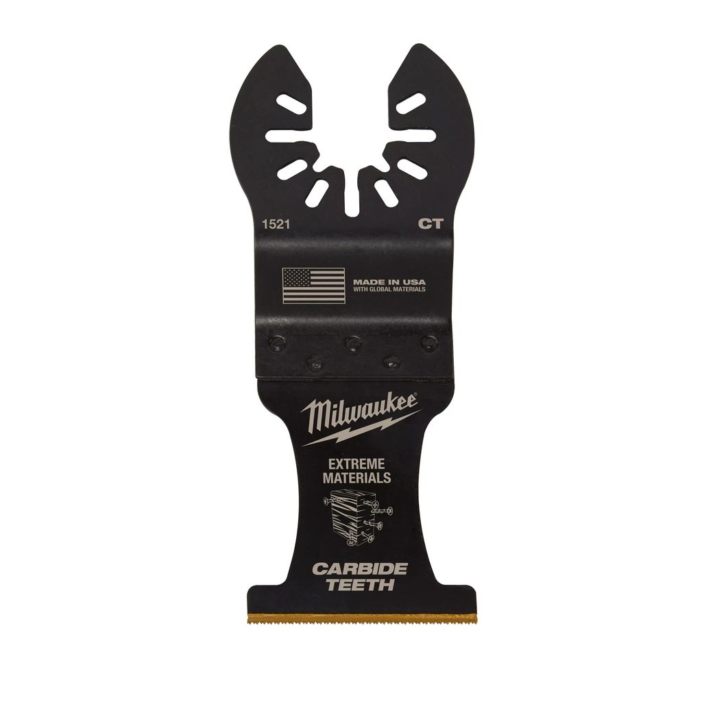 Milwaukee 49-25-1521 1-3/8” Carbide Teeth Multi-Material Universal Fit Oscillating Multi-Tool Blade (1 PK)