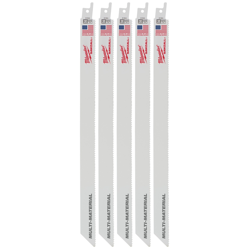 Milwaukee 48-00-5194 12" 10/14 TPI SAWZALL® Blade for Multi-Material (5 PK)