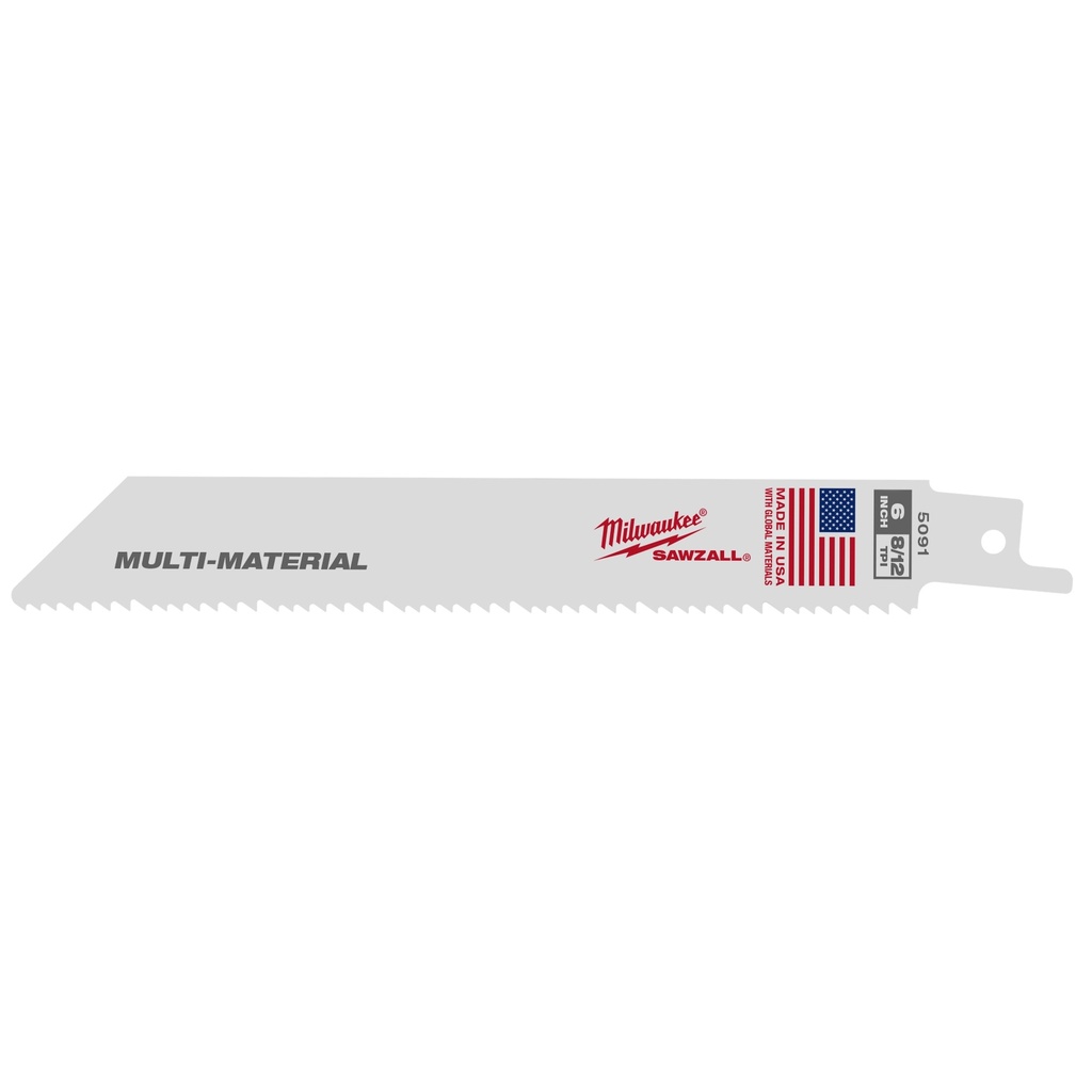 Milwaukee 48-00-5091 6" 8/12 TPI SAWZALL® Blade for Multi-Material (5 PK)