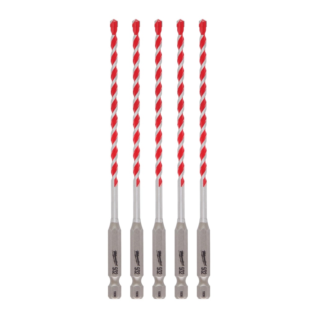 Milwaukee 48-20-9155 5/32" x 4" x 6" SHOCKWAVE™ Impact Duty Carbide Hammer Drill Bits (5 PK)