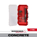 Milwaukee 48-20-9097 7PC SHOCKWAVE™ Impact Duty Carbide Hammer Drill Bit Concrete Screw Install Set