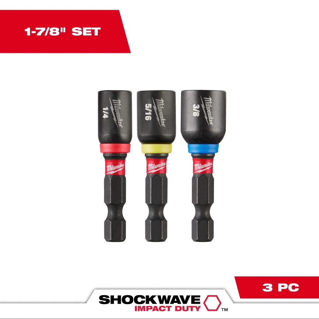 Milwaukee 49-66-4561 3PC SHOCKWAVE™ Impact Duty 1-7/8" Magnetic Nut Driver Set