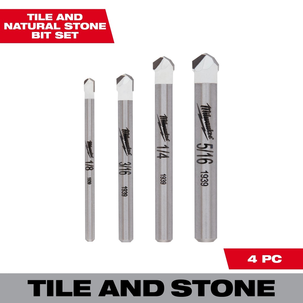 Milwaukee 48-20-8998 4 PC Tile and Natural Stone Bit Set