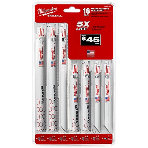 Milwaukee 49-22-1216 16PC Metal Cutting Sawzall Blade Set