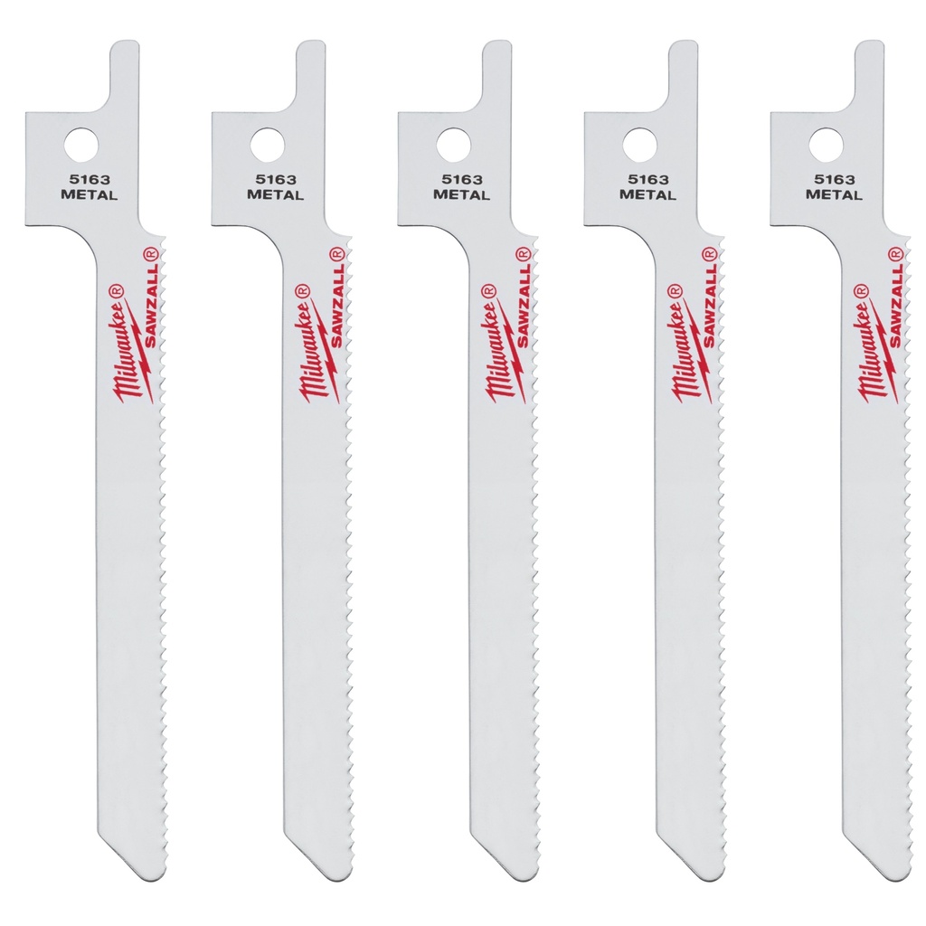 Milwaukee 48-00-5163 3-5/8" 18 TPI SAWZALL® Blade for Metal Scroll (5 PK)