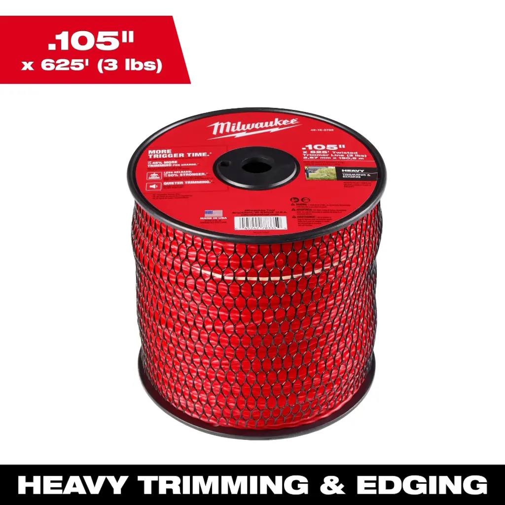 Milwaukee 49-16-2789 .105" x 625’ (3 lbs.) Twisted Trimmer Line