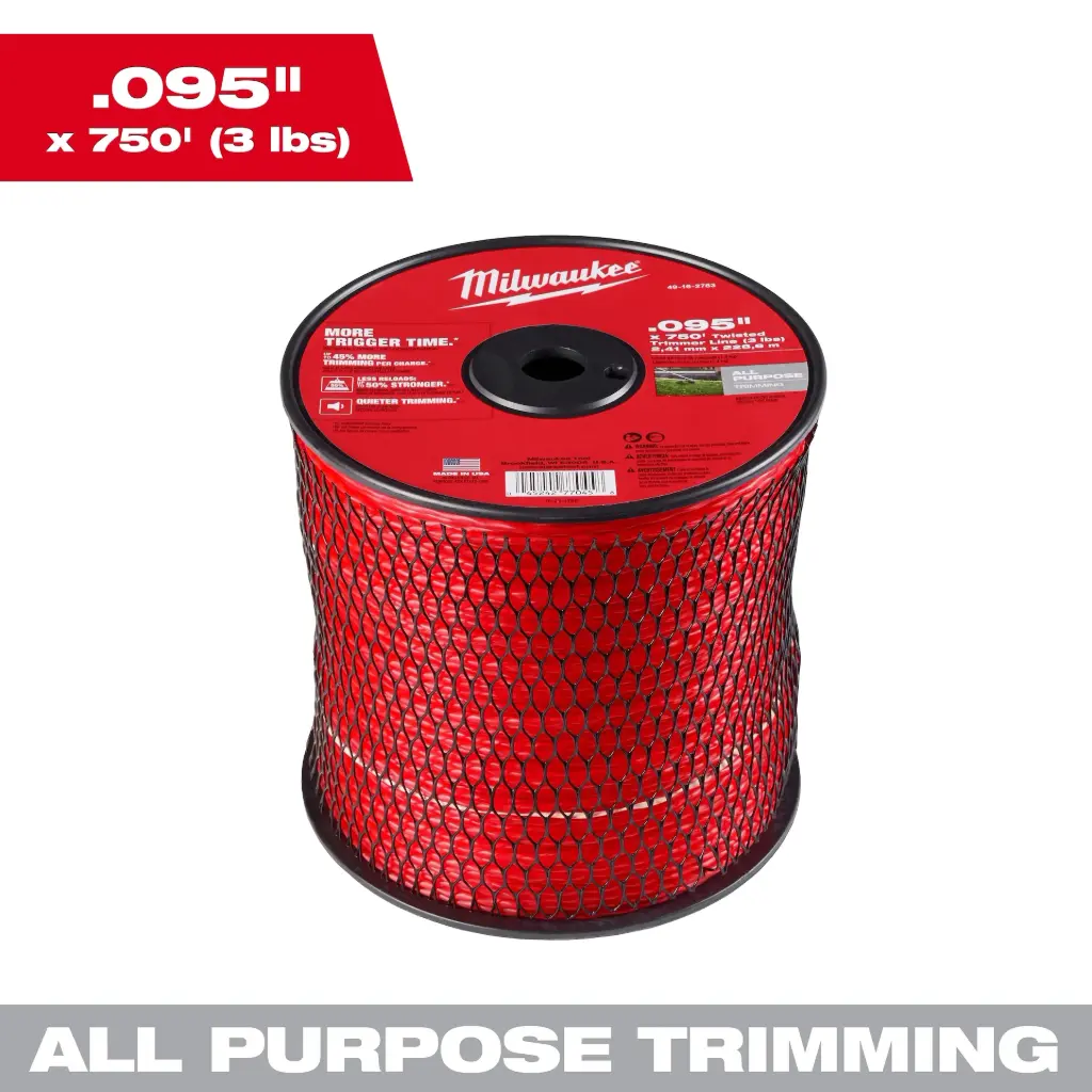 Milwaukee 49-16-2783 .095" x 750’ (3 lbs.) Twisted Trimmer Line