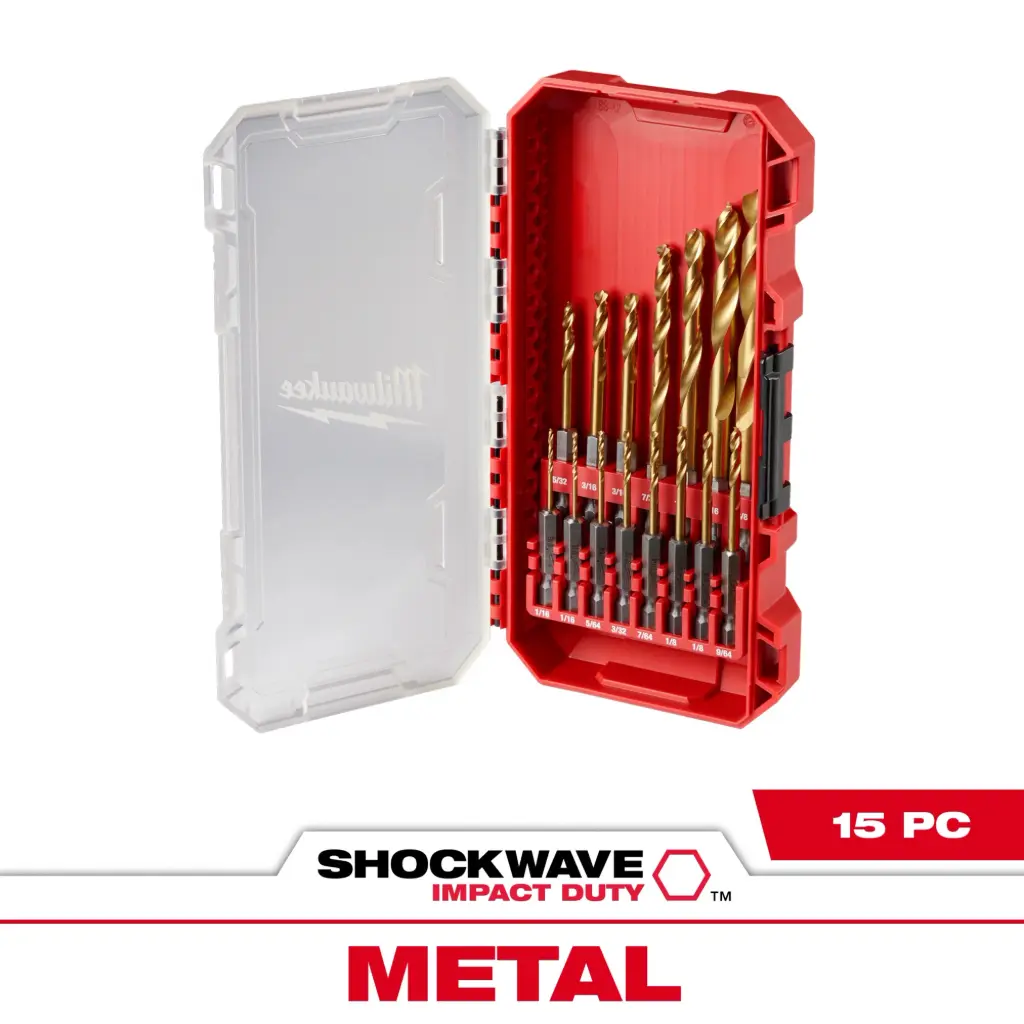 Milwaukee 48-89-4670 15PC SHOCKWAVE™ Impact Duty RED HELIX™ Titanium Drill Bit Set
