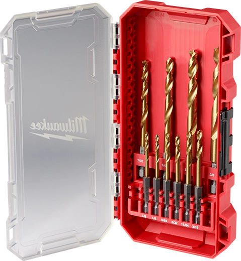 Milwaukee 48-89-4633 10PC SHOCKWAVE™ Impact Duty RED HELIX™ Titanium Drill Bit Set
