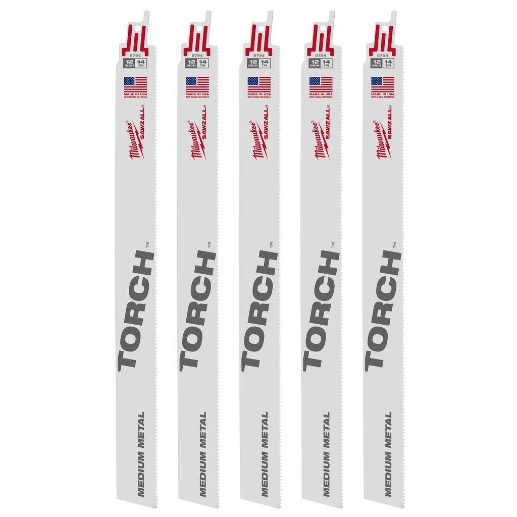 Milwaukee 48-01-2794 12" 14 TPI TORCH™ SAWZALL® Blade for Medium Metal Bulk 25