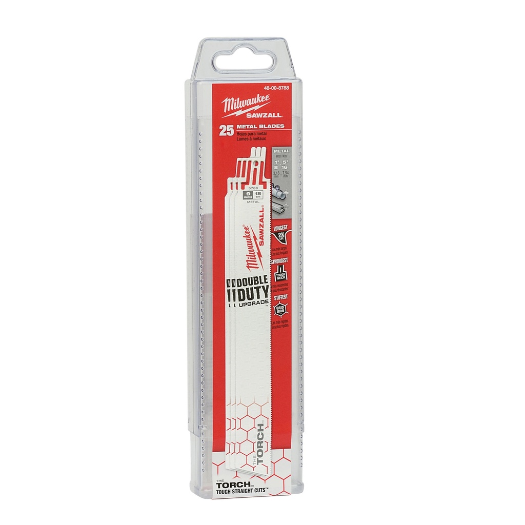 Milwaukee 48-00-8788 9" 18 TPI TORCH™ SAWZALL® Blade for Medium Metal (25 PK)