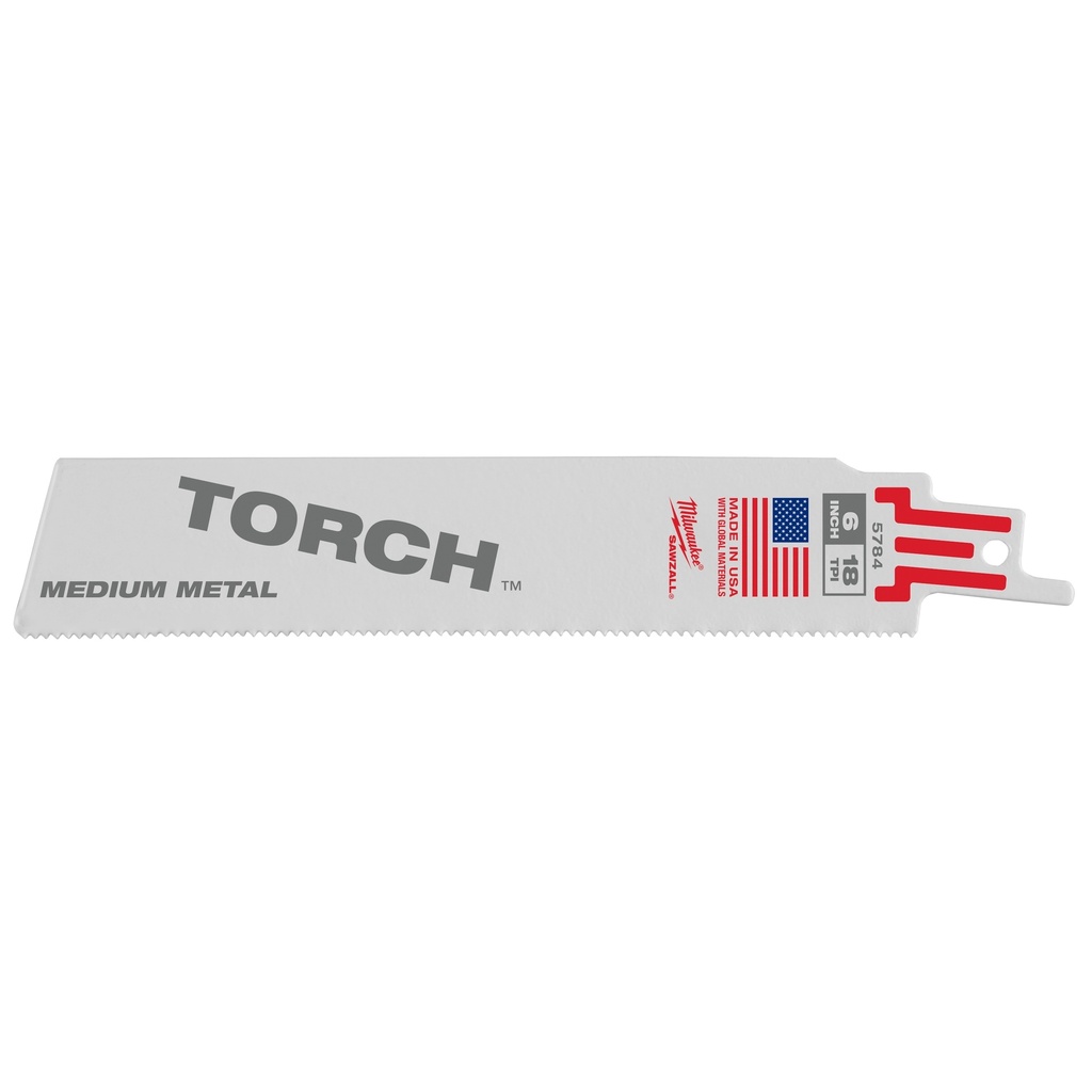 Milwaukee 48-00-8784 6" 18 TPI TORCH™ SAWZALL® Blade for Medium Metal (25 PK)