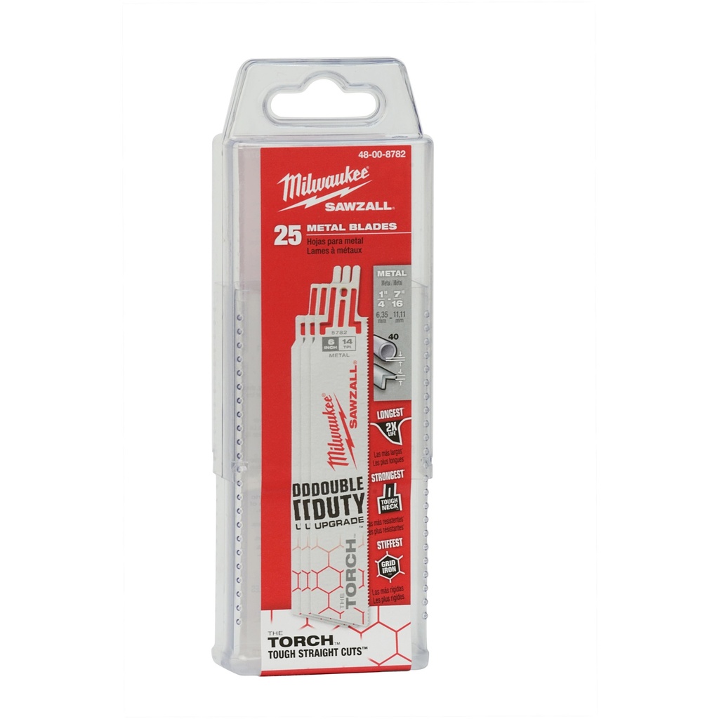Milwaukee 48-00-8782 6" 14 TPI TORCH™ SAWZALL® Blade for Medium Metal (25 PK)