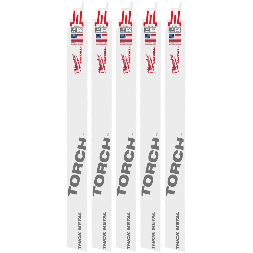 Milwaukee 48-00-5714 12" 10 TPI TORCH™ SAWZALL® Blade for Thick Metal (5 PK)