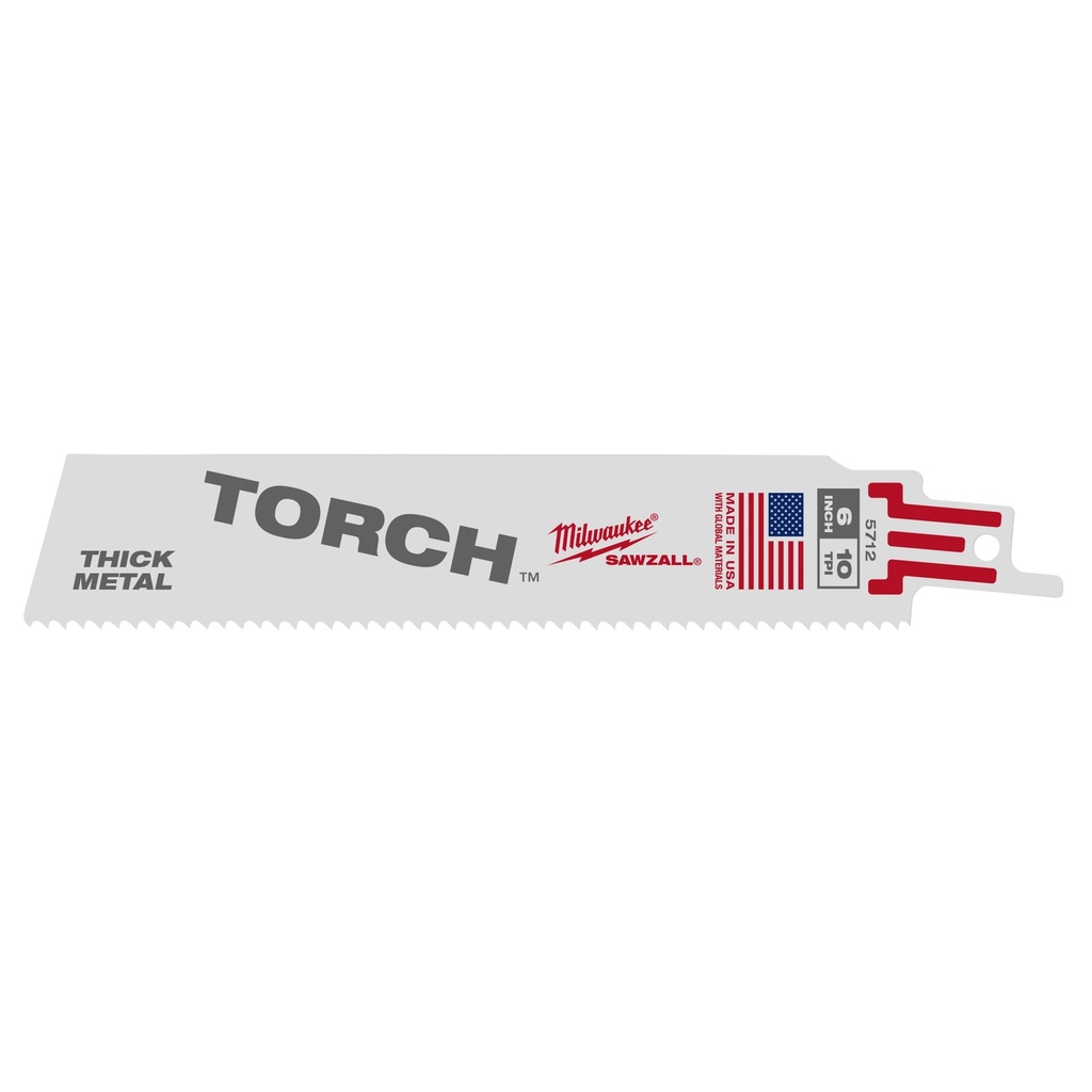 Milwaukee 48-00-5712 6" 10 TPI TORCH™ SAWZALL® Blade for Thick Metal (5 PK)