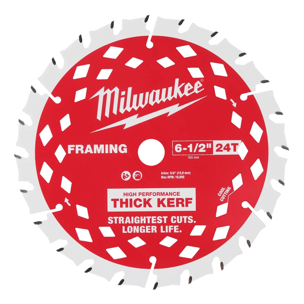 Milwaukee 48-41-0620 6-1/2" 24T Thick Kerf Framing Circular Saw Blades Bulk 10