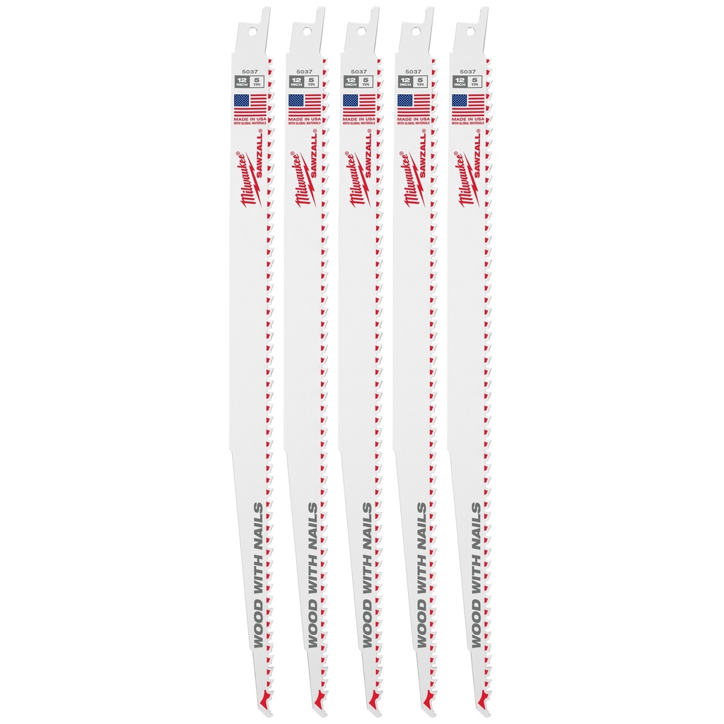 Milwaukee 48-01-6037 12" 5 TPI SAWZALL® Blade for Wood with Nails (50 PK)