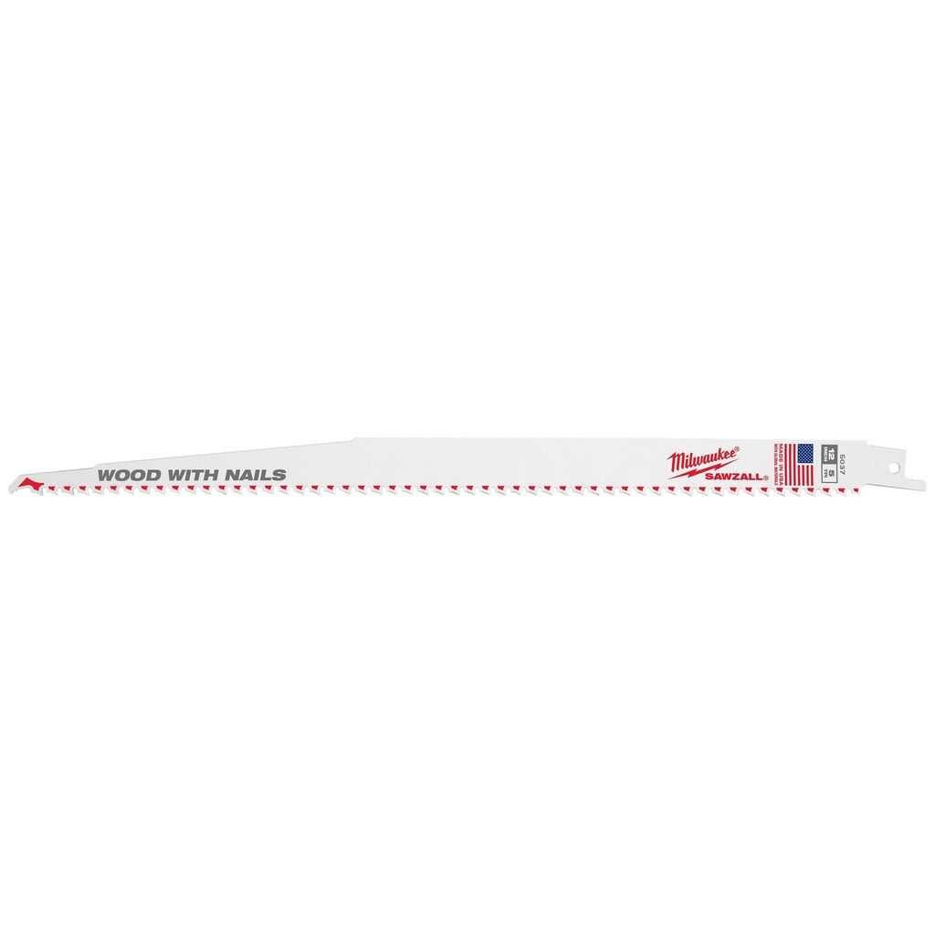 Milwaukee 48-01-2017 12" 5 TPI SAWZALL® Blade for Wood with Nails Bulk 10